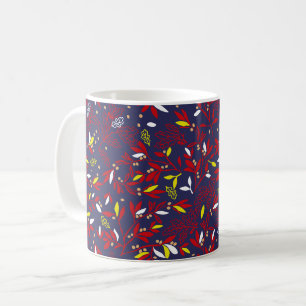 Rotes Gold Botanisches Herbstlaub Kaffeetasse