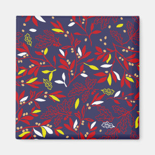 Rotes Gold Botanisches Herbstlaub Magnet