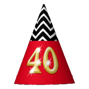 Rotes Gold des Fortieth 40. Geburtstages Partyhütchen
