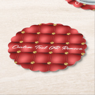 Rotes Gold Edelstein Papier Untersetzer mit indivi