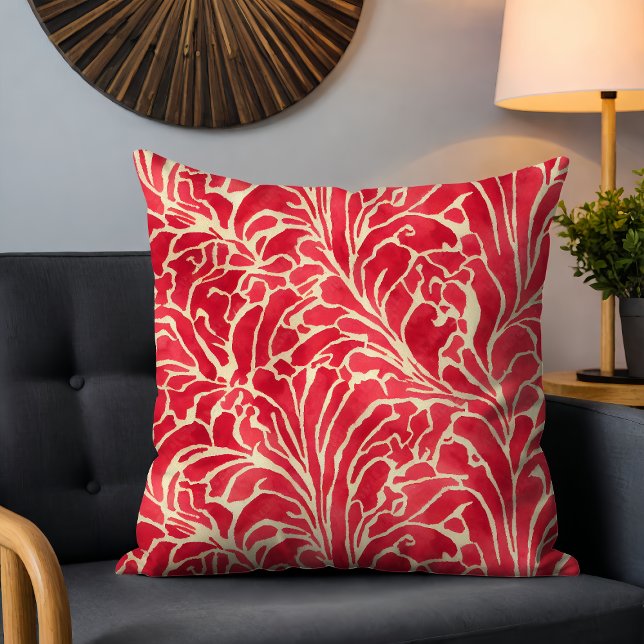 Rotes Gold Elegante Botanische Blume im Blumenstil Kissen (Von Creator hochgeladen)