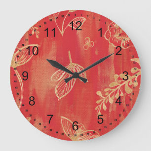 Rotes Gold Große Wanduhr