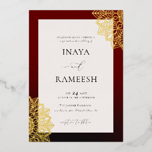 Rotes Gold Mandala Folieneinladung