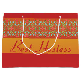 Rotes Gold, Orange und Gelb Große Geschenktüte