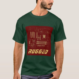 Rotes Gold Rugged Geek | Schalttafel | Tech T-Shirt