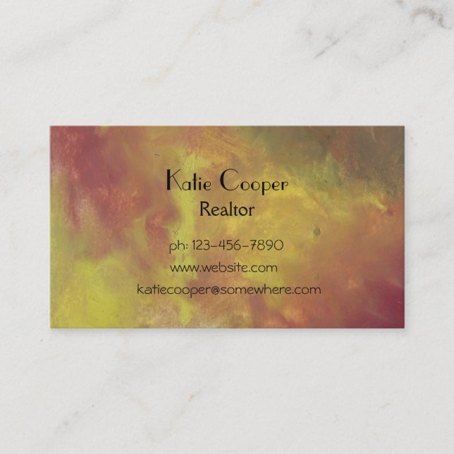 Rotes Gold und grünes Abstraktes Ölgemälde Visitenkarte (Vorderseite)