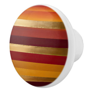 Rotes Gold und orangefarbene Streifen Keramikknauf