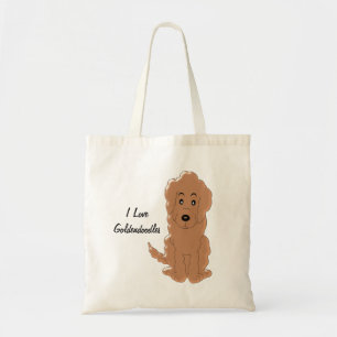 Rotes Goldendoodle-Hund-Design Tragetasche