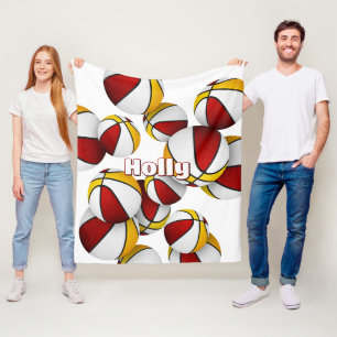 Rotes goldenes Basketballteam färbt Sportdekor Fleecedecke