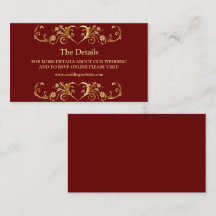 Rotes Goldenes Geometrisches Elegantes Hochzeitsde