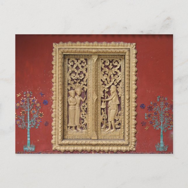Rotes Goldfenster Postkarte (Vorderseite)