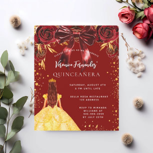 Rotes Goldkleid aus Quinceanera - Blumenzauber