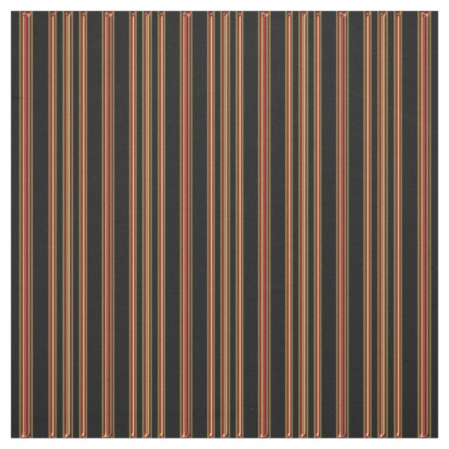 Rotes Goldschwarzes Striped Druck-Gewebe Stoff (Muster)