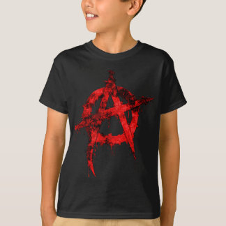 Rotes Graffiti-Anarchie-Symbol T-Shirt