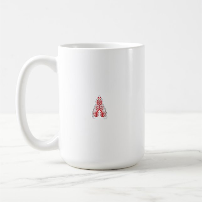Rotes Grafikdesign mit aufwändiger Linienart mo Kaffeetasse (Links)
