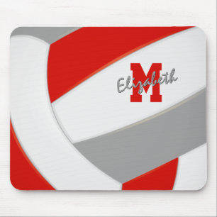 rotes graues Team-Farben personalisierter Volleyba Mousepad
