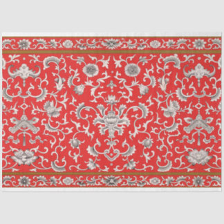 Rotes, graues und weißes Blumenzapier Seidenpapier