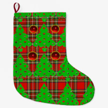 ROTES GREEN TARTAN, CHRISTMAS BAUM MIT HERZEN