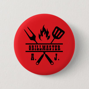 Rotes Grillmeister-Werkzeug Button