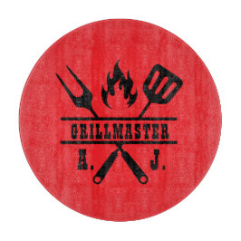 Rotes Grillmeister-Werkzeug Schneidebrett