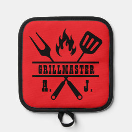Rotes Grillmeister-Werkzeug Topflappen