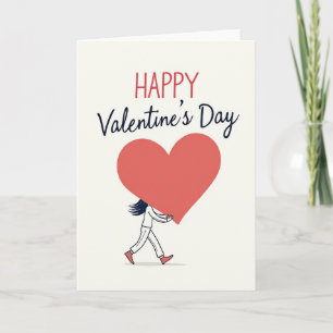 Rotes großes Herz Valentinstagskarte Karte