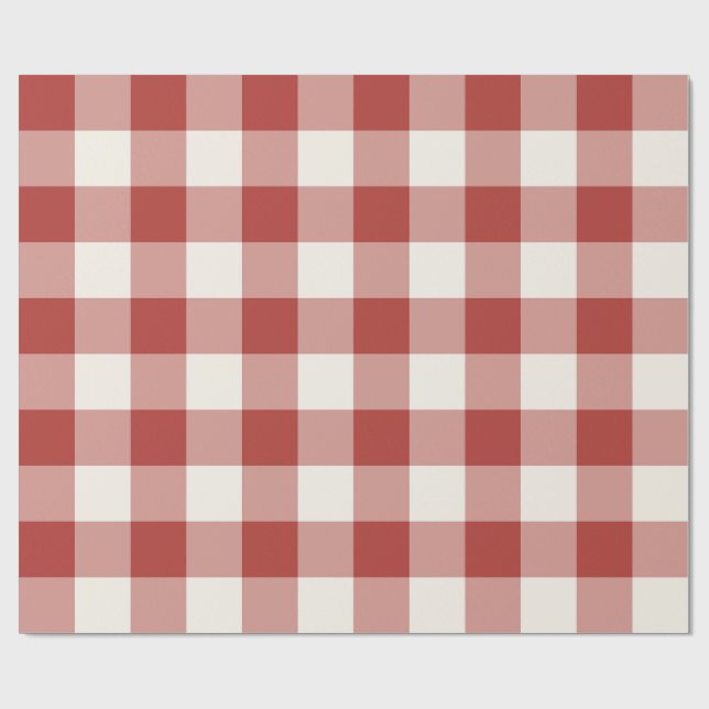 Rotes großes kariertes Gingham Geschenkpapier (Flach)