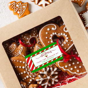 Rotes Grün aus der Küche von Weihnachten Adressaufkleber