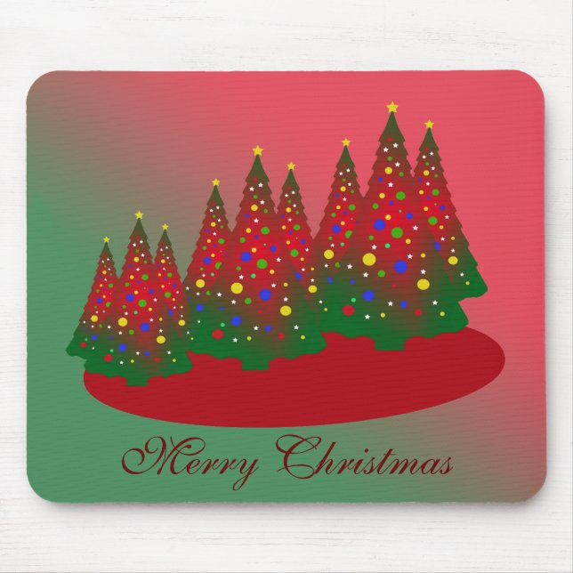 Rotes Grün, frohe Weihnachtsbaum Mousepad (Vorne)