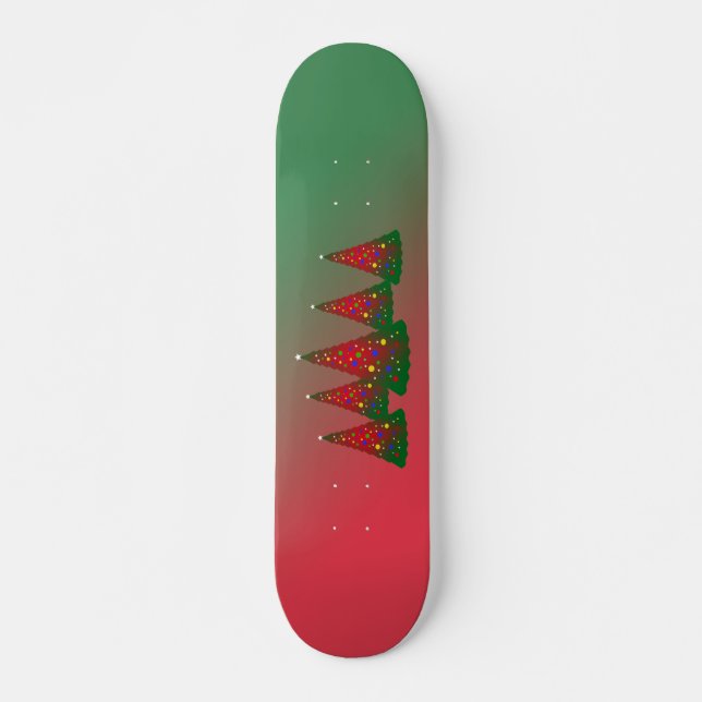 Rotes Grün, frohe Weihnachtsbaum Skateboard (Vorne)