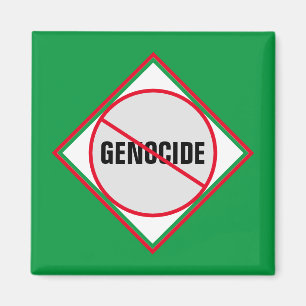 Rotes Grün gegen Völkermord Magnet