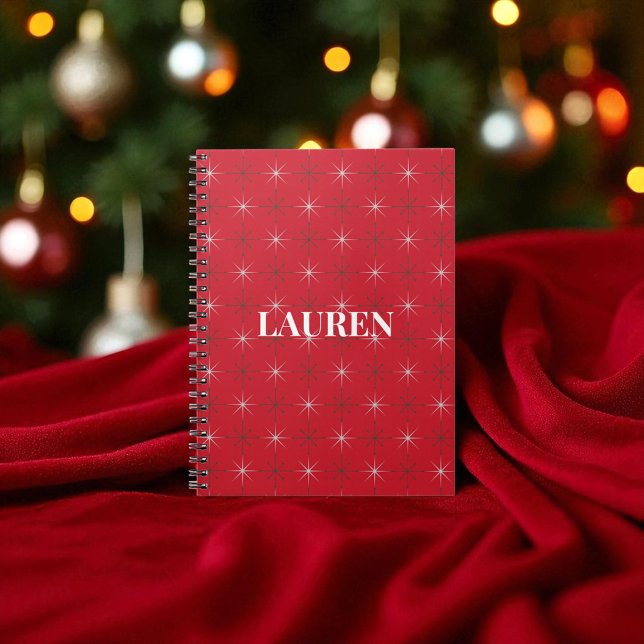 Rotes Grün Mitte Jahrhundert Moderner Urlaub Notizblock (Von Creator hochgeladen)