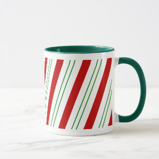 Rotes grünes Candycane Tasse