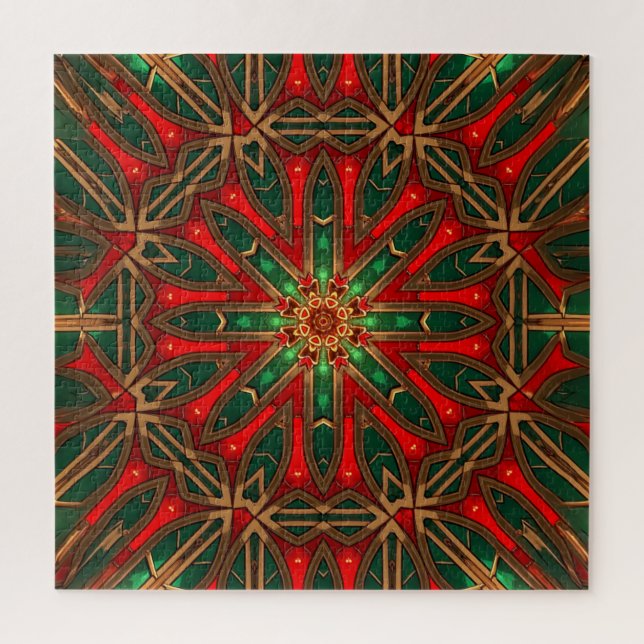 Rotes grünes dekoratives Puzzle (Vertikal)