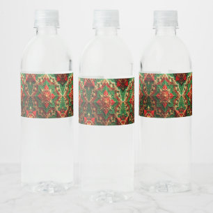 Rotes grünes dekoratives Weihnachtsfest Wasserflaschenetikett