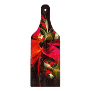 Rotes grünes florales modernes abstraktes Kunstmus Schneidebrett