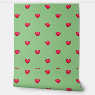 Rotes grünes Herz Peel und Kleber   Modern Tapete
