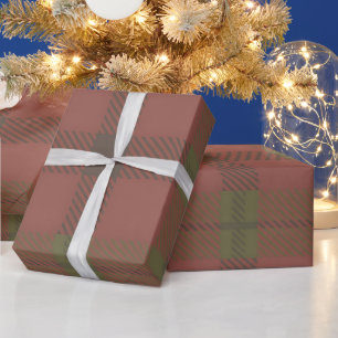 Rotes grünes Karomuster Geschenkpapier