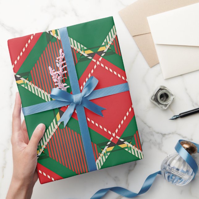 Rotes grünes Karomuster-Wrap-Papier Geschenkpapier (Schenken)