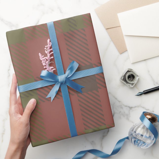 Rotes grünes Karomuster-Wrap-Papier Geschenkpapier (Schenken)