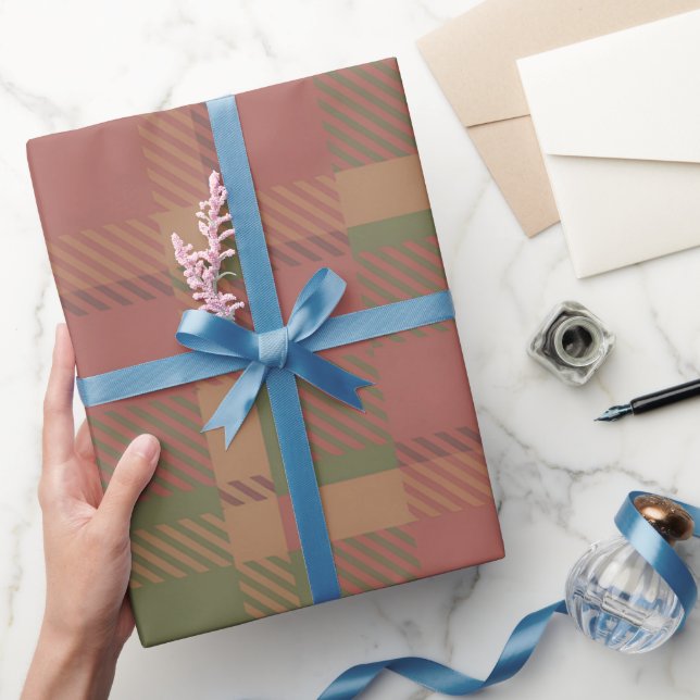 Rotes grünes Karomuster-Wrap-Papier Geschenkpapier (Schenken)