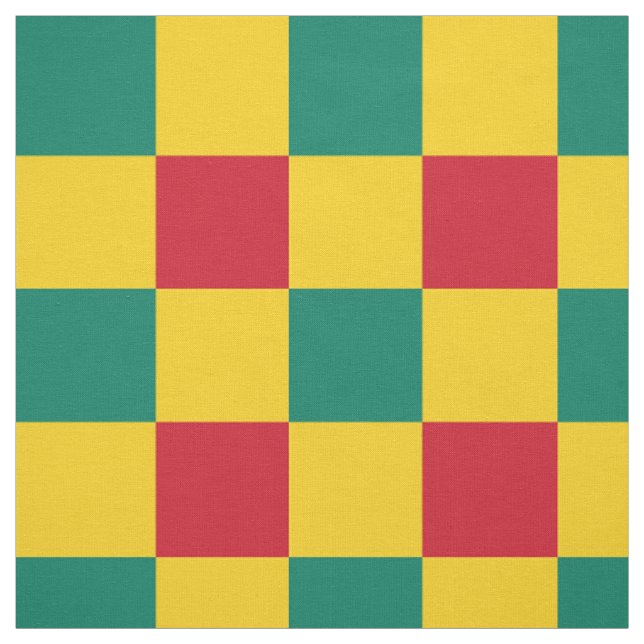 Rotes, grünes und gelbes Schachbrettmuster Stoff (Muster)
