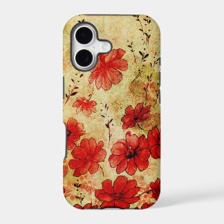 Rotes Grunge-Blumen-iPhone 5