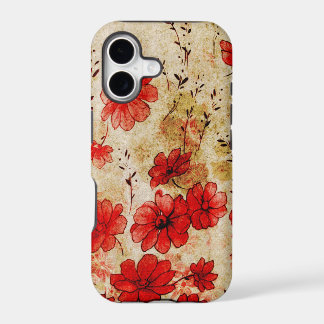 Rotes Grunge-Blumenmuster