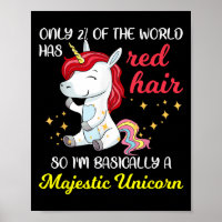 Rotes Haar Majestätisches Einhorn Lustiger Ingwer-