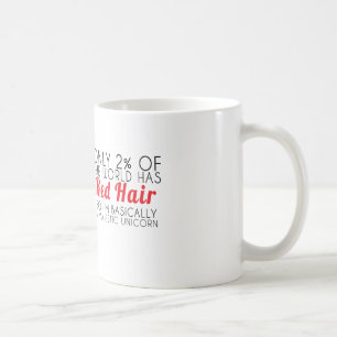 Rotes Haarmajestätische Unicorn-Text-Tasse Kaffeetasse