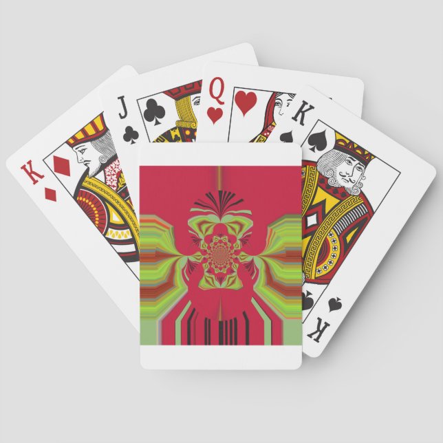 Rotes Hakuna Matata Muster Spielkarten (Rückseite)