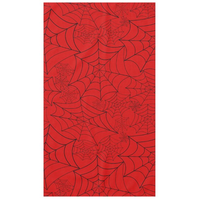 rotes Halloween Gothic Spinnennetz Tischdecke (Vorderseite)