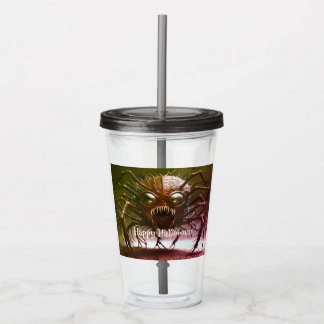 Rotes Halloween-Monster Acryltrinkbecher