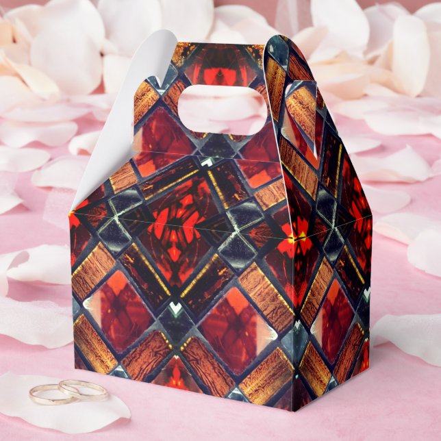 Rotes Hartglas Geschenkschachtel (Hochzeit)